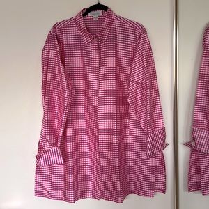 Charlotte Kellogg Pink & White Silk Tunic - XXXL